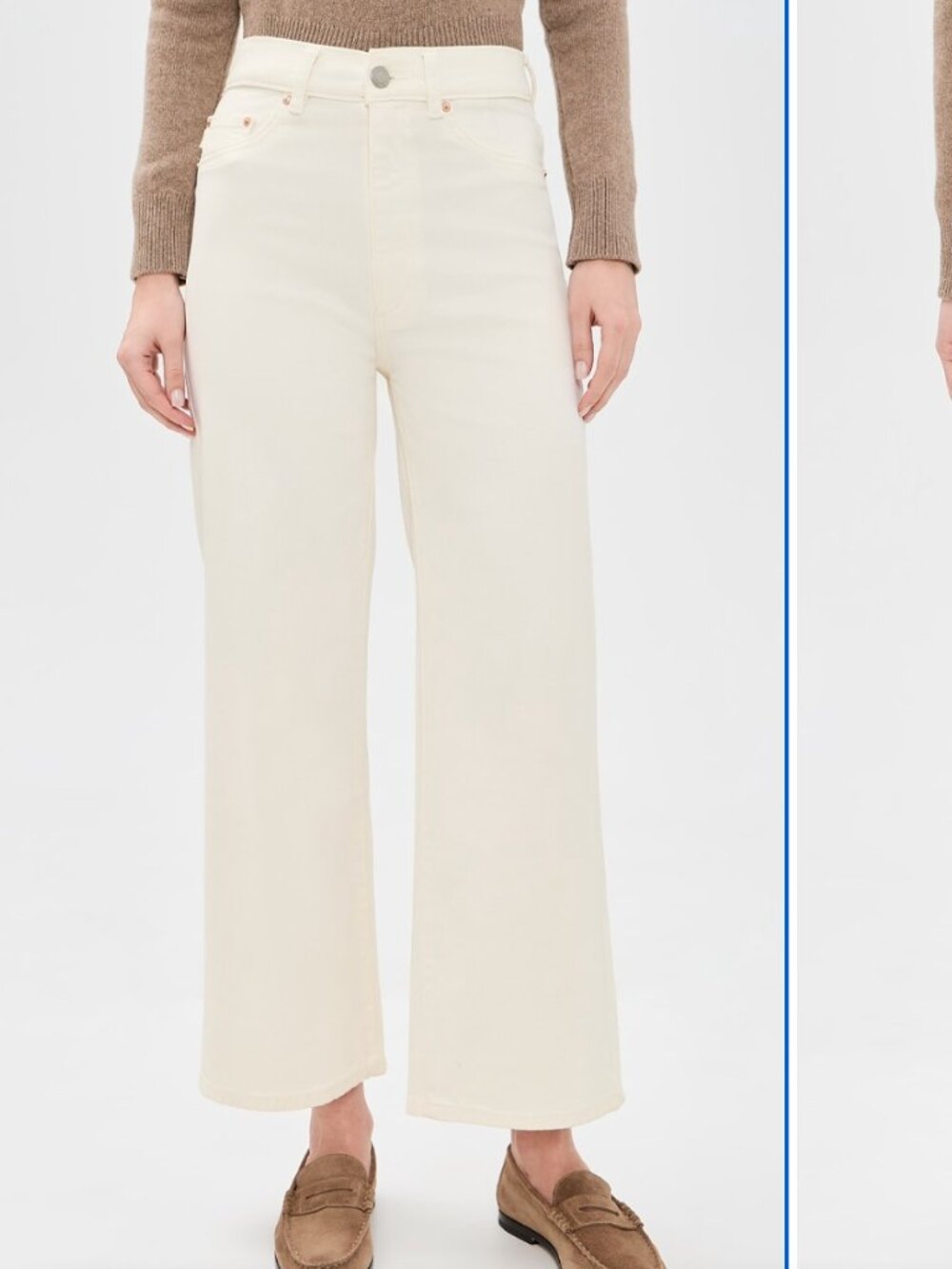 B Sides Wide Leg High Rise Cropped Jeans